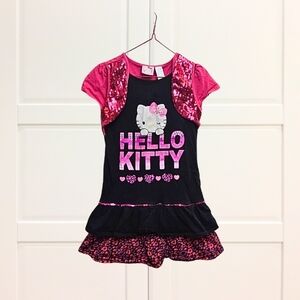 Hello Kitty Pink and Black Graphic Dress